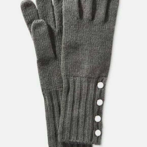 NWT Michael Kors Derby Heather Ribbed Knit Cuffed Logo Buttons Acrylic - Picture 2 of 6